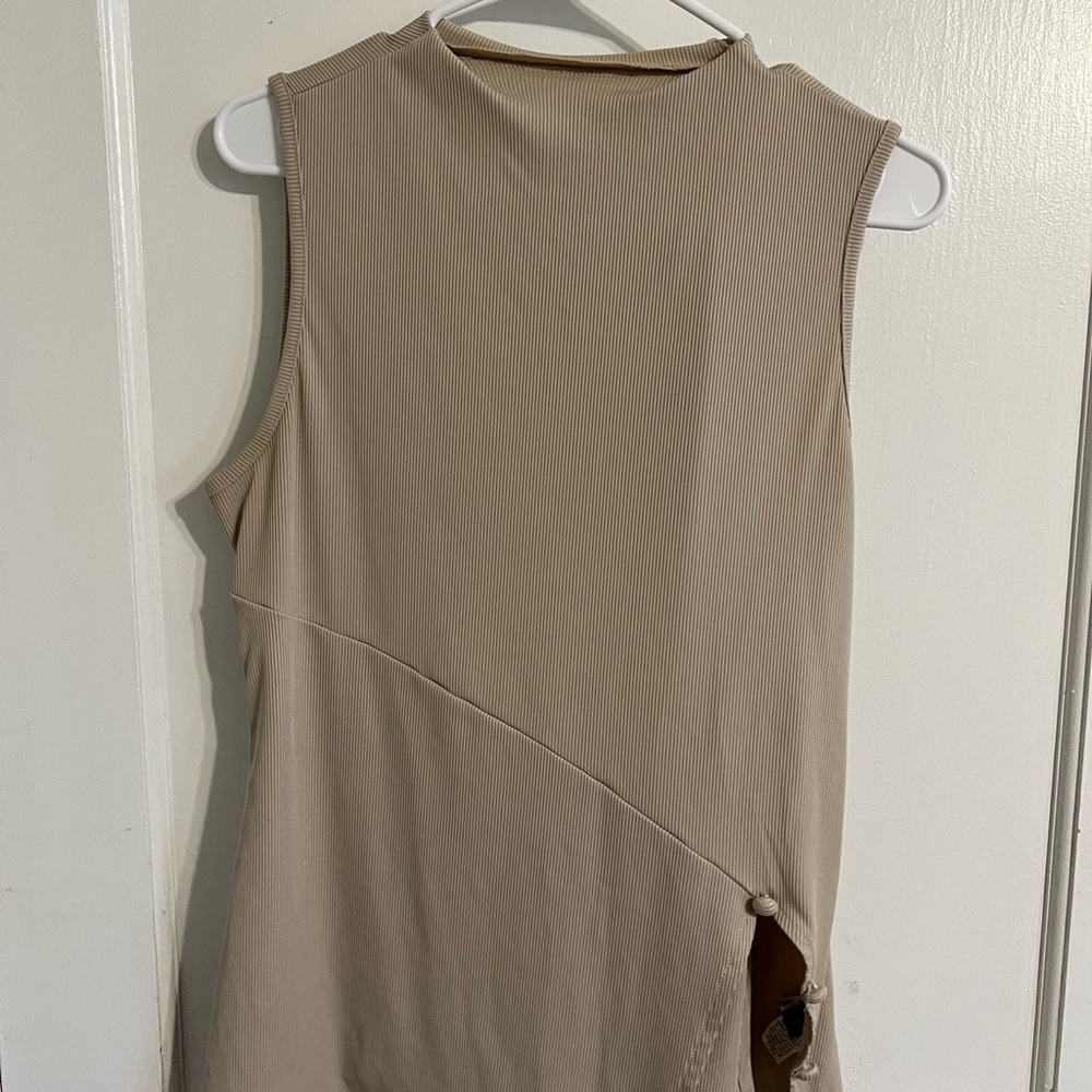 SHEIN Tan Sleeveless Jumpsuit